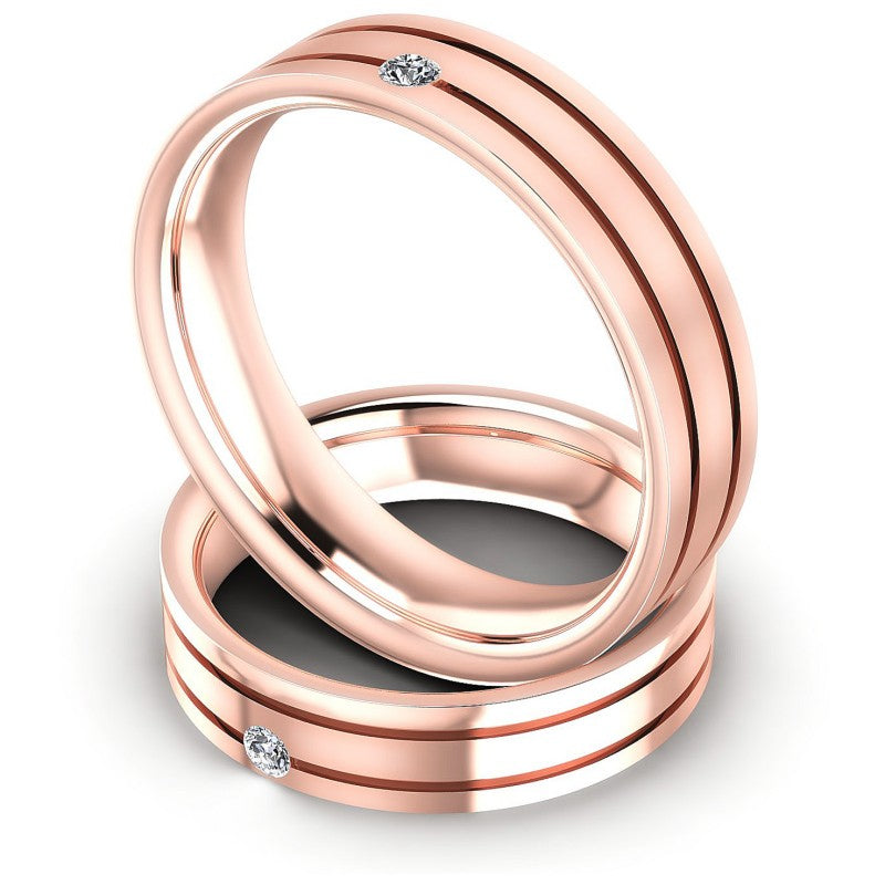 Round Cut Diamonds Wedding Sets in 18KT Rose Gold
