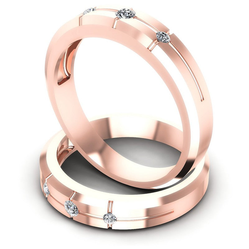 Round Cut Diamonds Wedding Sets in 18KT Rose Gold