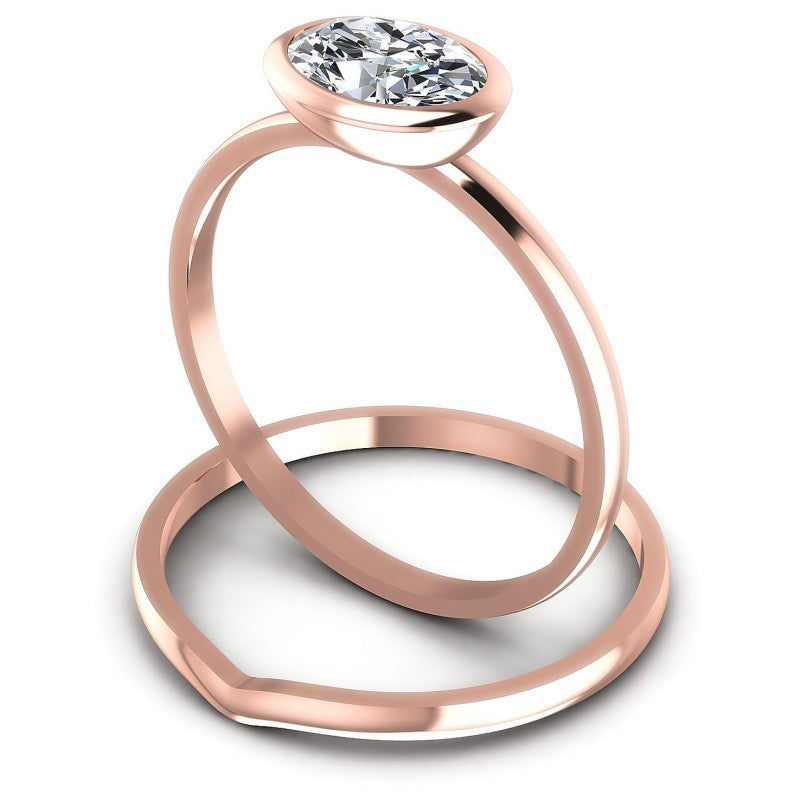 Oval Cut Diamonds Bridal Set in 18KT Rose Gold