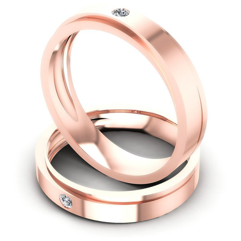 Round Cut Diamonds Wedding Sets in 18KT Rose Gold