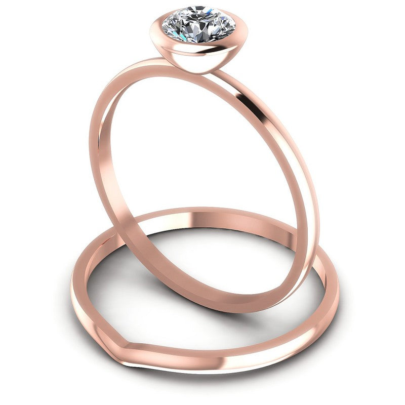 Round Cut Diamonds Bridal Set in 18KT Rose Gold