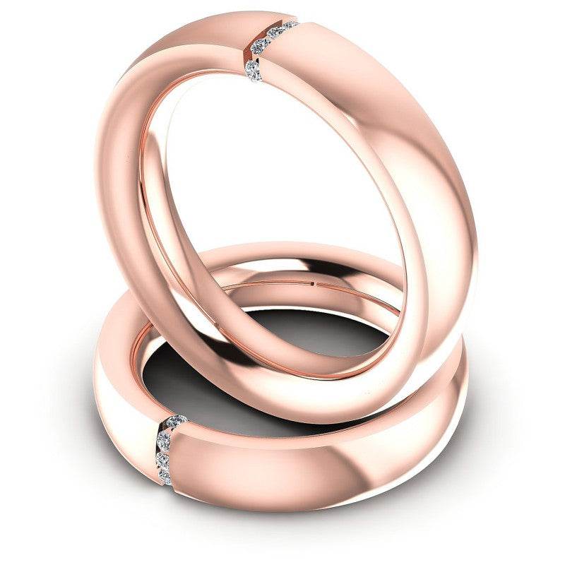 Round Cut Diamonds Wedding Sets in 18KT Rose Gold