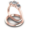 Cushion And Round Cut Diamonds Bridal Set in 18KT Rose Gold