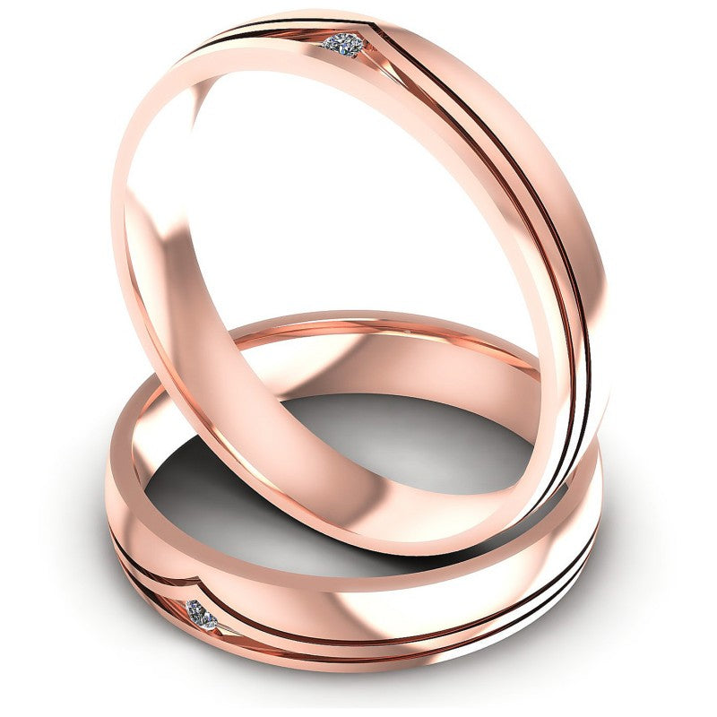 Round Cut Diamonds Wedding Sets in 18KT Rose Gold