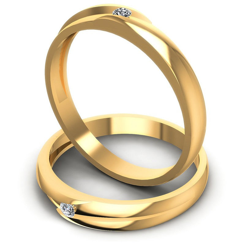 Princess And Round Cut Diamonds Wedding Sets in 14KT Rose Gold