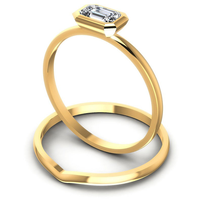 Emerald Cut Diamonds Bridal Set in 14KT Rose Gold