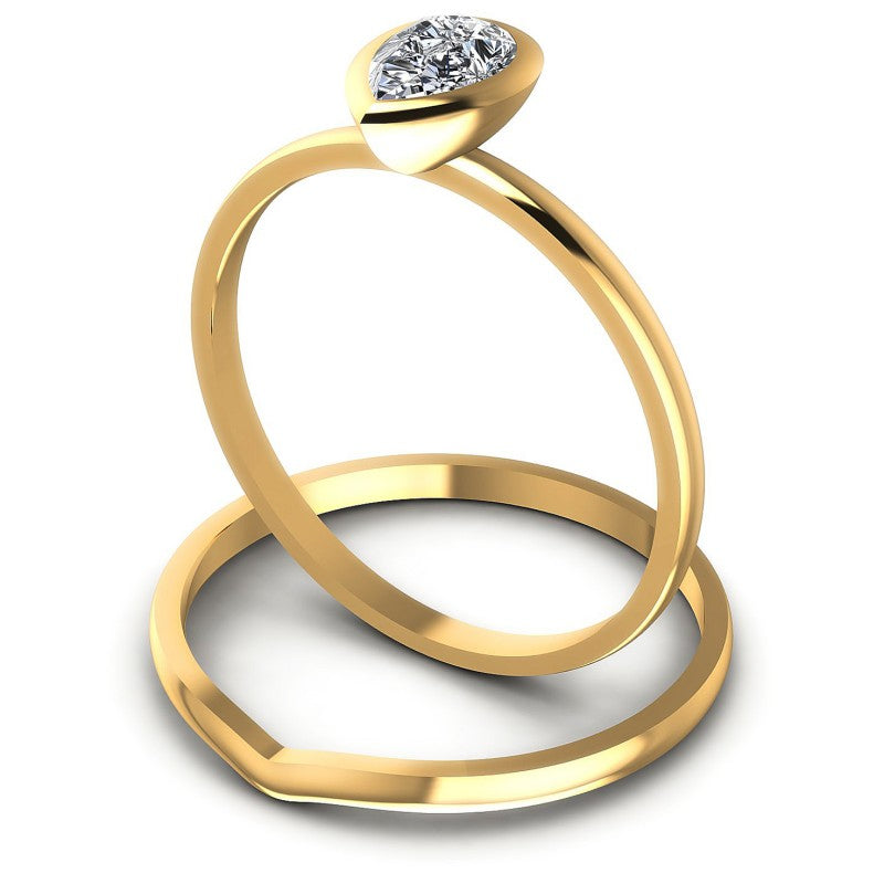 Pear Cut Diamonds Bridal Set in 14KT Rose Gold