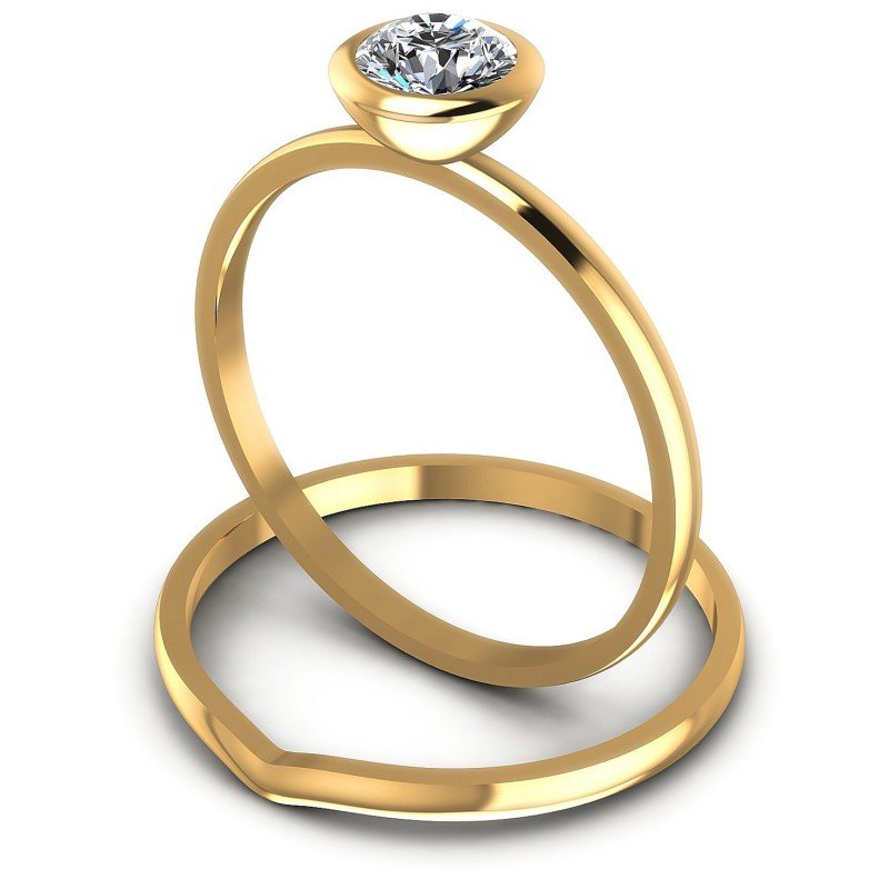 Round Cut Diamonds Bridal Set in 14KT Rose Gold