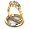 Oval And Round Cut Diamonds Bridal Set in 14KT Rose Gold