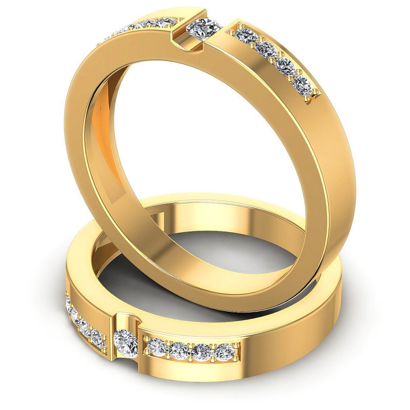 Round Cut Diamonds Wedding Sets in 14KT Rose Gold