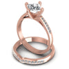 Round And Princess Cut Diamonds Bridal Set in 18KT Rose Gold