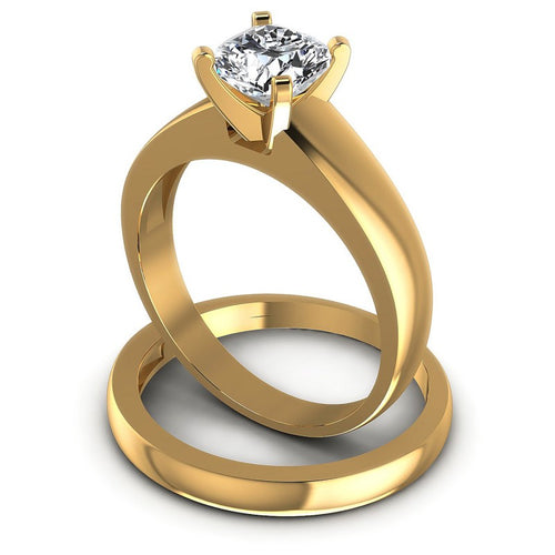 Cushion Cut Diamonds Bridal Set in 14KT Rose Gold