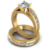 Round And Cushion Cut Diamonds Bridal Set in 14KT Rose Gold