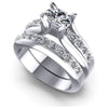 Round and Oval Diamonds 1.25CT Bridal Set in 14KT White Gold