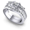 Princess and Round Diamonds 2.15CT Bridal Set in 14KT White Gold