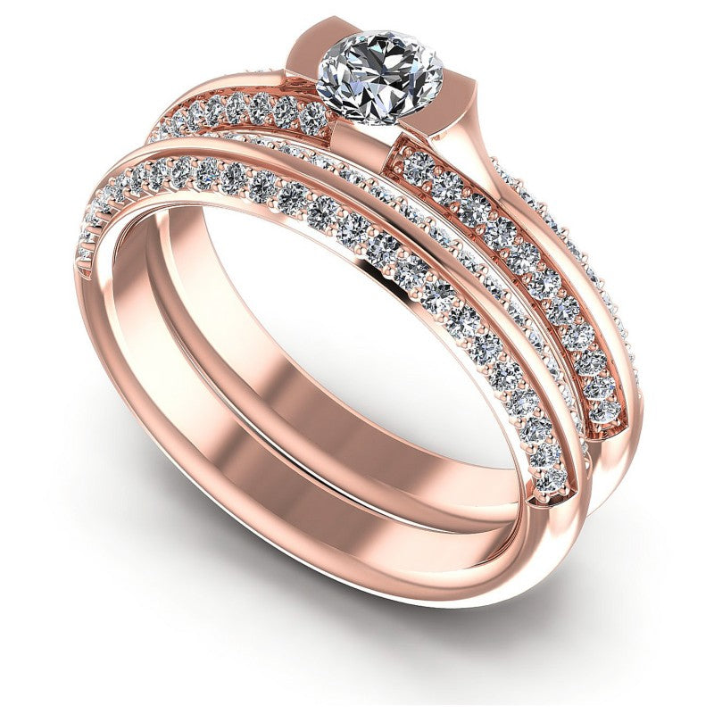 Round Diamonds 1.15CT Bridal Set in 18KT White Gold
