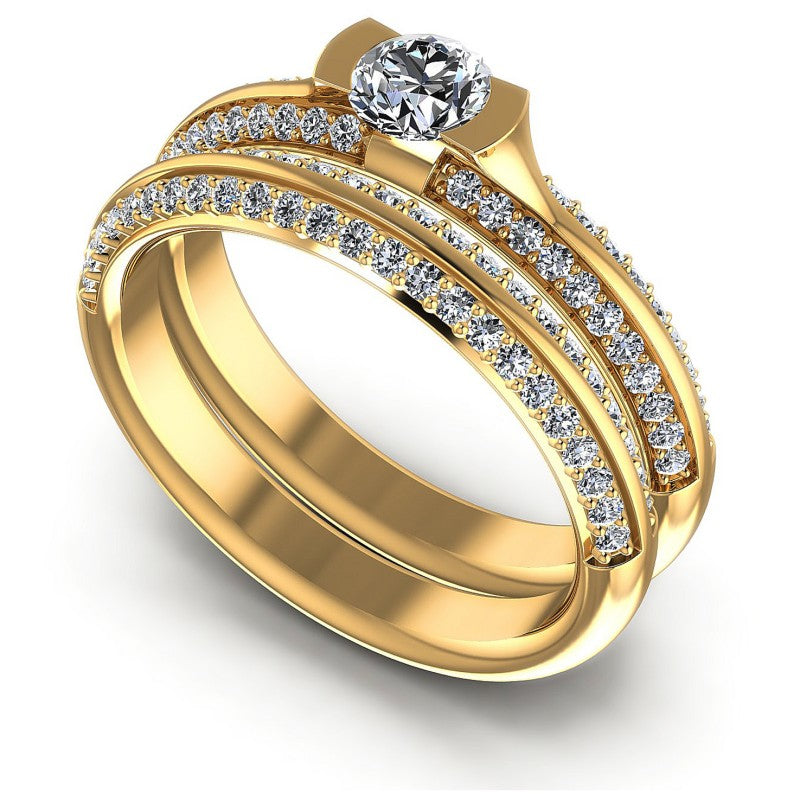 Round Diamonds 1.15CT Bridal Set in 14KT White Gold