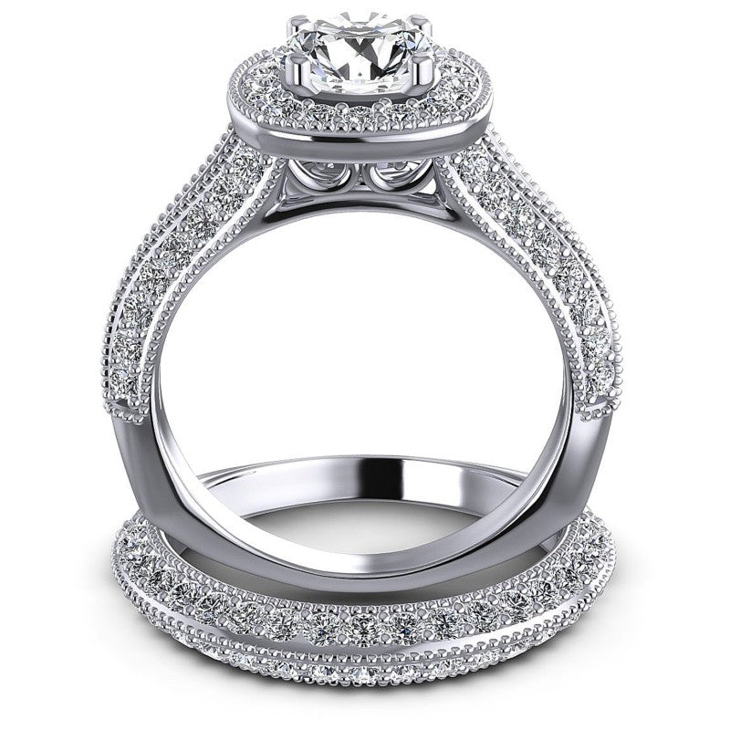 Round Diamonds 2.55CT Bridal Set in 14KT Yellow Gold
