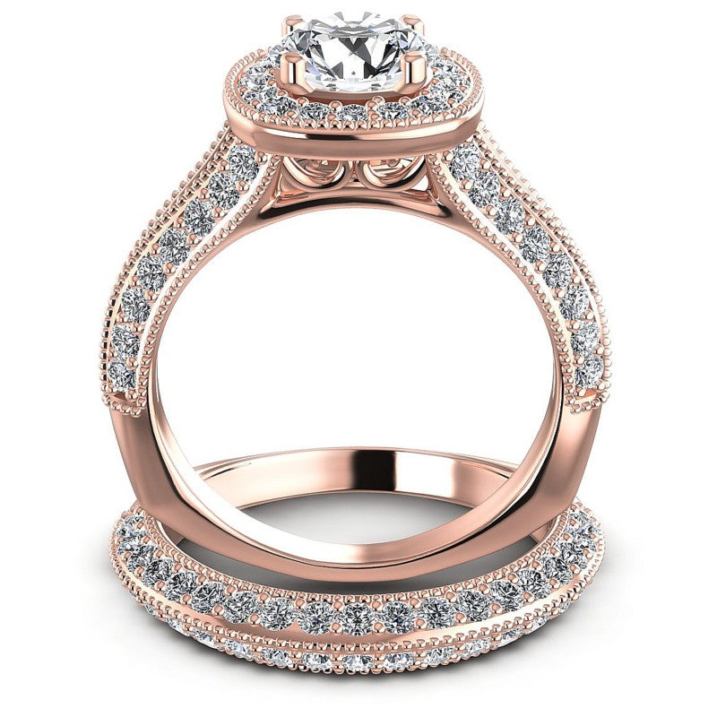 Round Diamonds 2.55CT Bridal Set in 18KT Yellow Gold