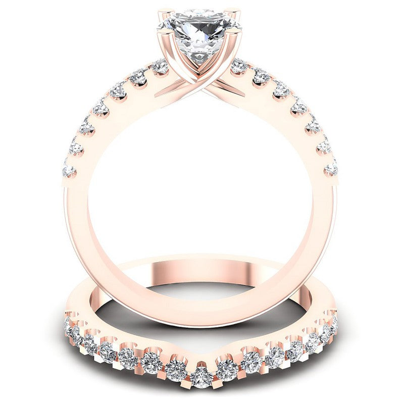Round Diamonds 0.95CT Bridal Set in 18KT Yellow Gold