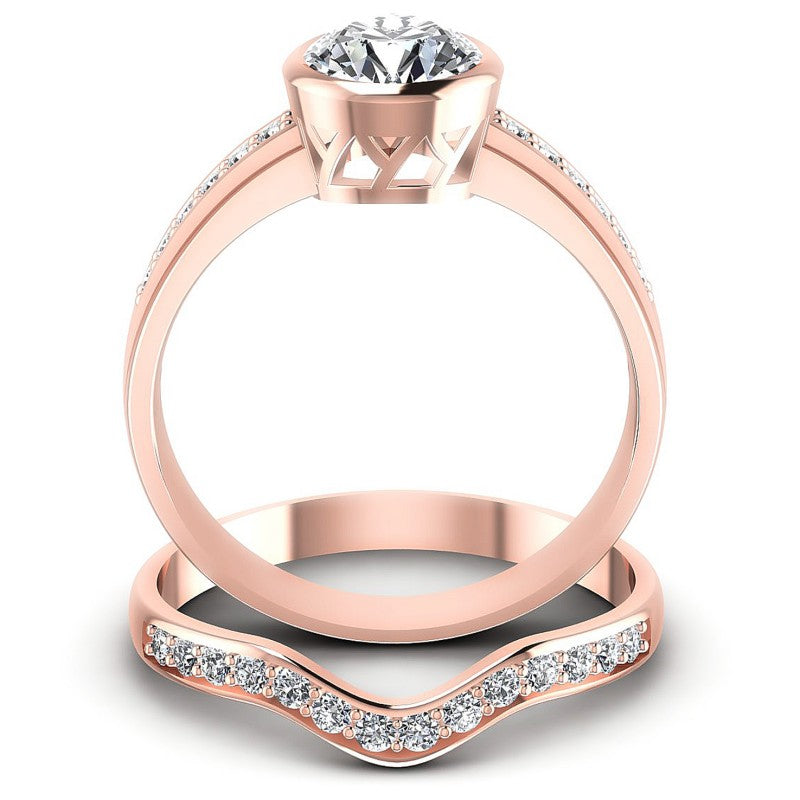 Round Diamonds 0.70CT Bridal Set in 18KT Yellow Gold