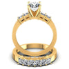 Princess and Round Diamonds 1.75CT Bridal Set in 14KT Yellow Gold