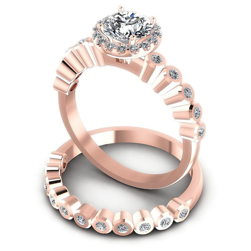 Round Diamonds 0.80CT Bridal Set in 18KT Rose Gold