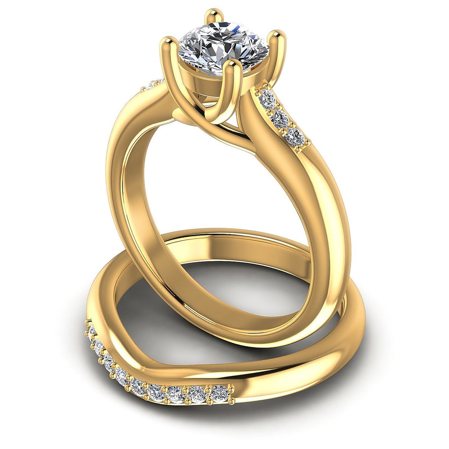 0.60-1.75 CT Round Cut Diamonds - Bridal Set