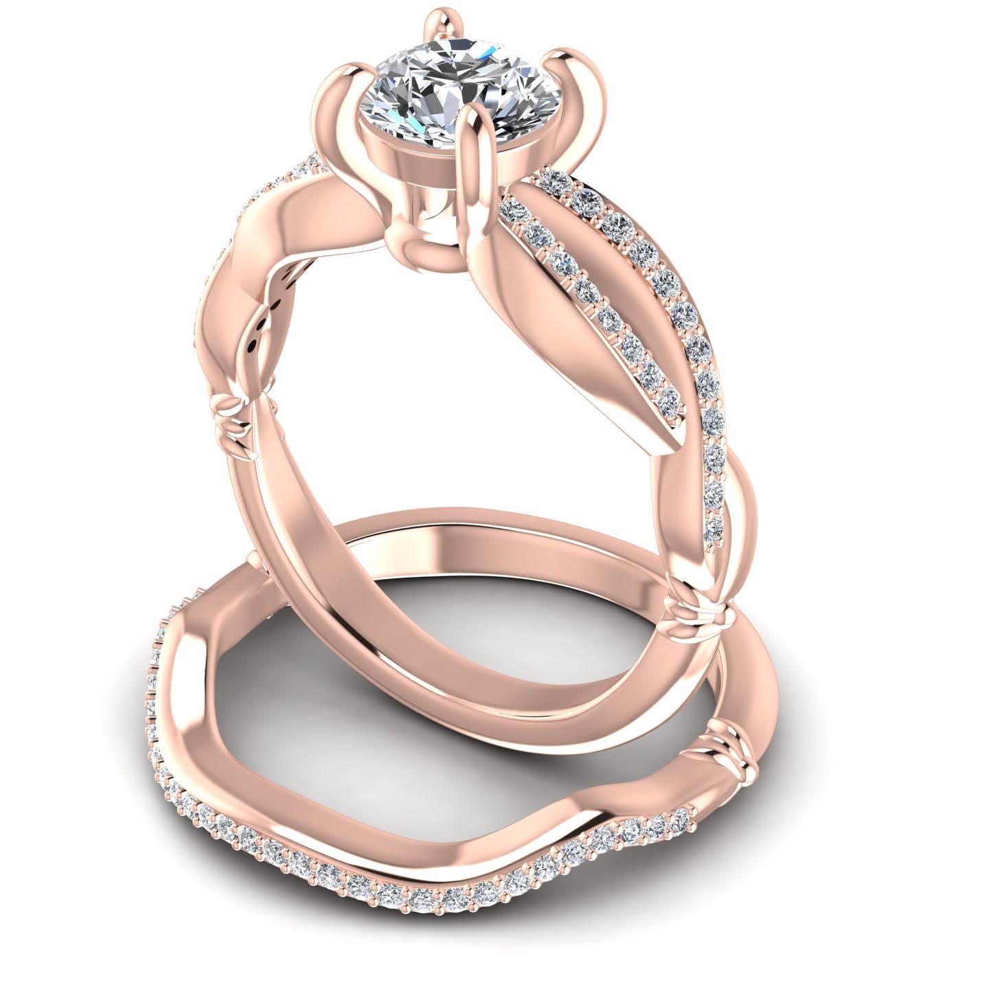 Bridal Sets 0.70-1.85CT Round Cut Diamonds