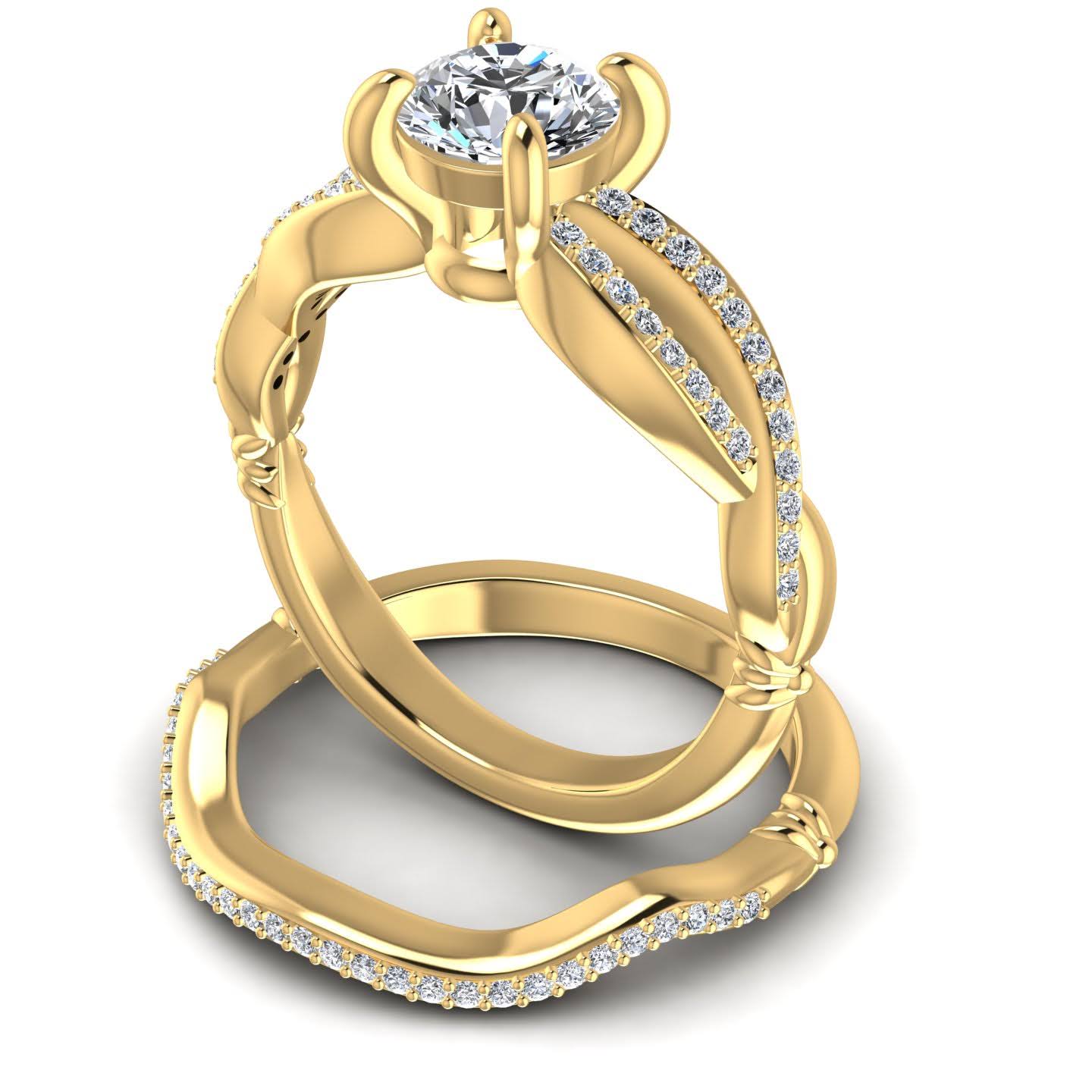 Bridal Sets 0.70-1.85CT Round Cut Diamonds