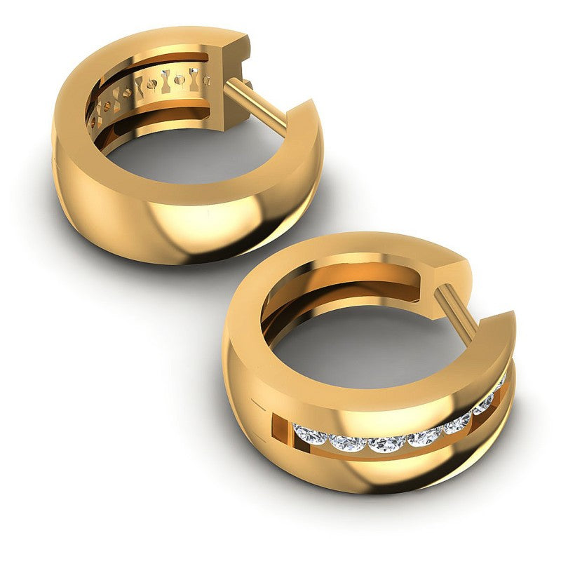 Round Diamonds 0.50CT Earring in 14KT Yellow Gold