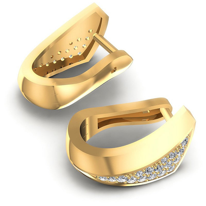 Round Diamonds 0.50CT Earring in 14KT Yellow Gold