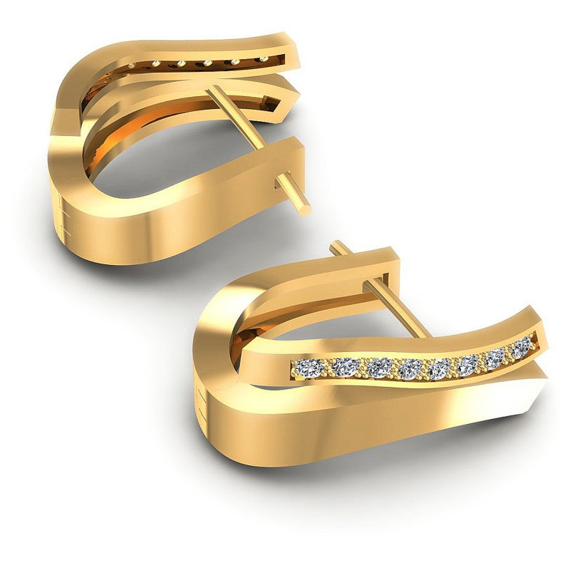 Round Diamonds 0.20CT Earring in 14KT Yellow Gold