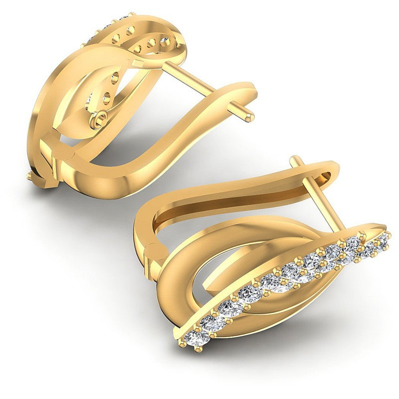 Round Diamonds 0.50CT Earring in 14KT Yellow Gold