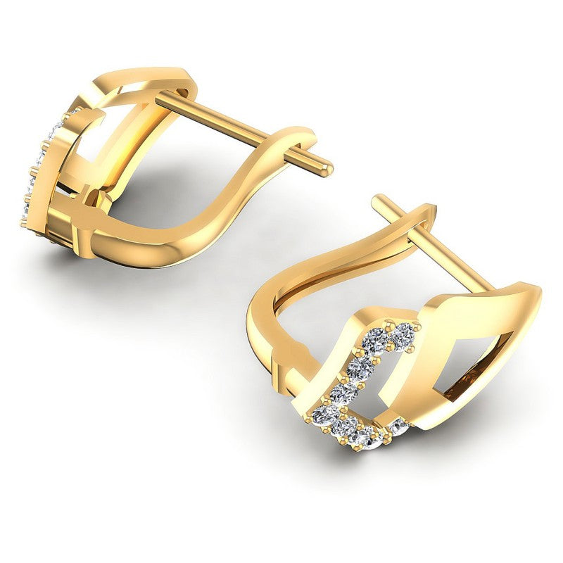 Round Diamonds 0.20CT Earring in 14KT Yellow Gold