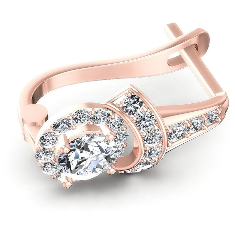 Round Diamonds 0.55CT Earring in 18KT Rose Gold