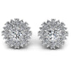 Round and Marquise Diamonds 1.35CT Designer Studs Earring in 14KT White Gold