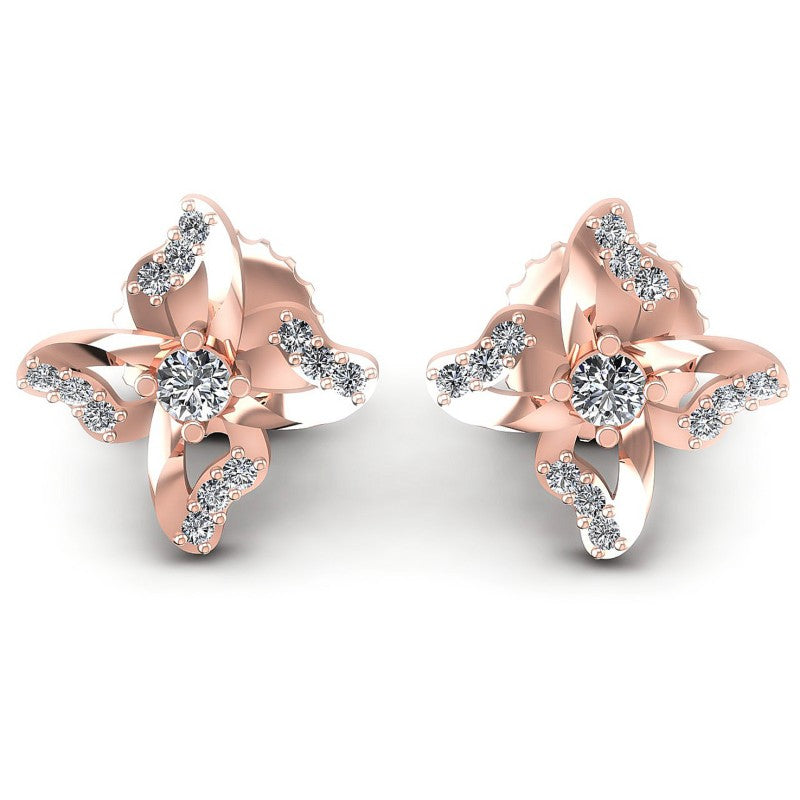 Round Diamonds 1.20CT Designer Studs Earring in 18KT White Gold