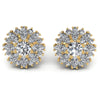 Round and Marquise Diamonds 1.35CT Designer Studs Earring in 14KT White Gold