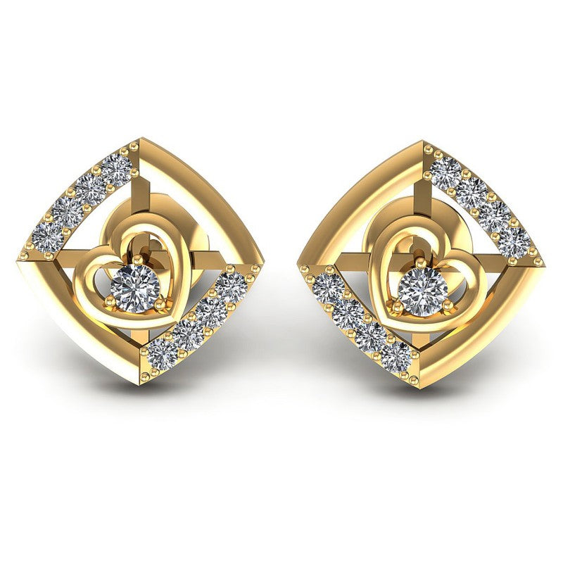 Round Diamonds 0.50CT Heart Earring in 14KT White Gold