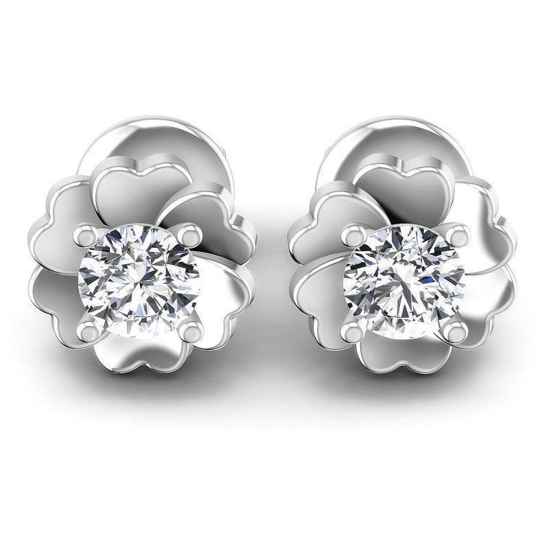 Round Diamonds 0.25CT Stud Earrings in 14KT White Gold