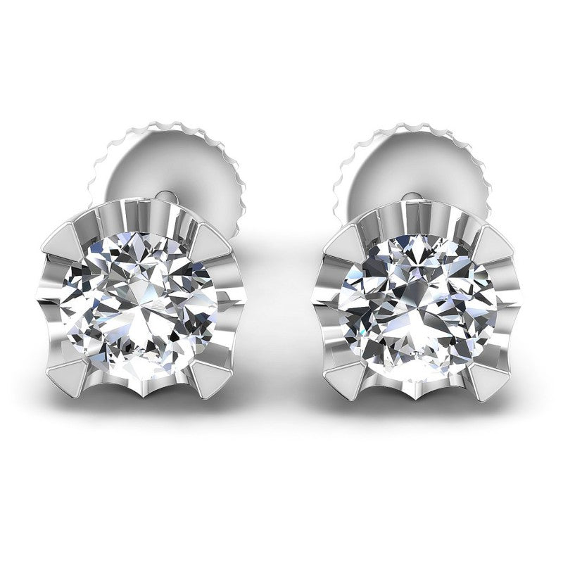 Round Diamonds 0.25CT Stud Earrings in 14KT White Gold
