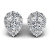Round and Pear Diamonds 1.70CT Designer Studs Earring in 14KT White Gold