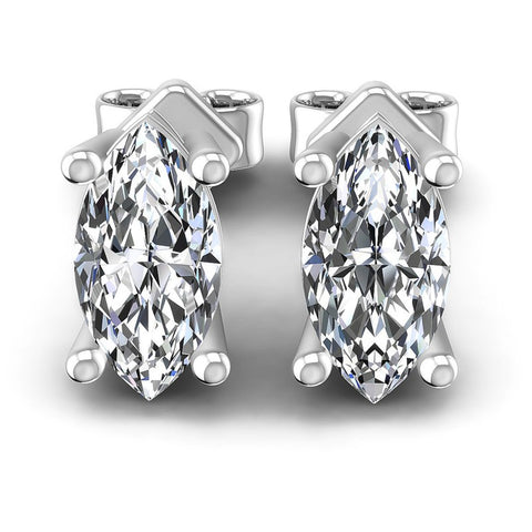 Marquise Diamonds 1.00CT Stud Earrings in 14KT White Gold