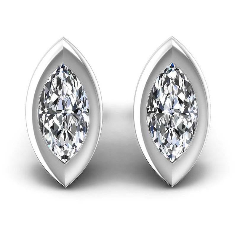 Marquise Diamonds 1.00CT Stud Earrings in 14KT White Gold