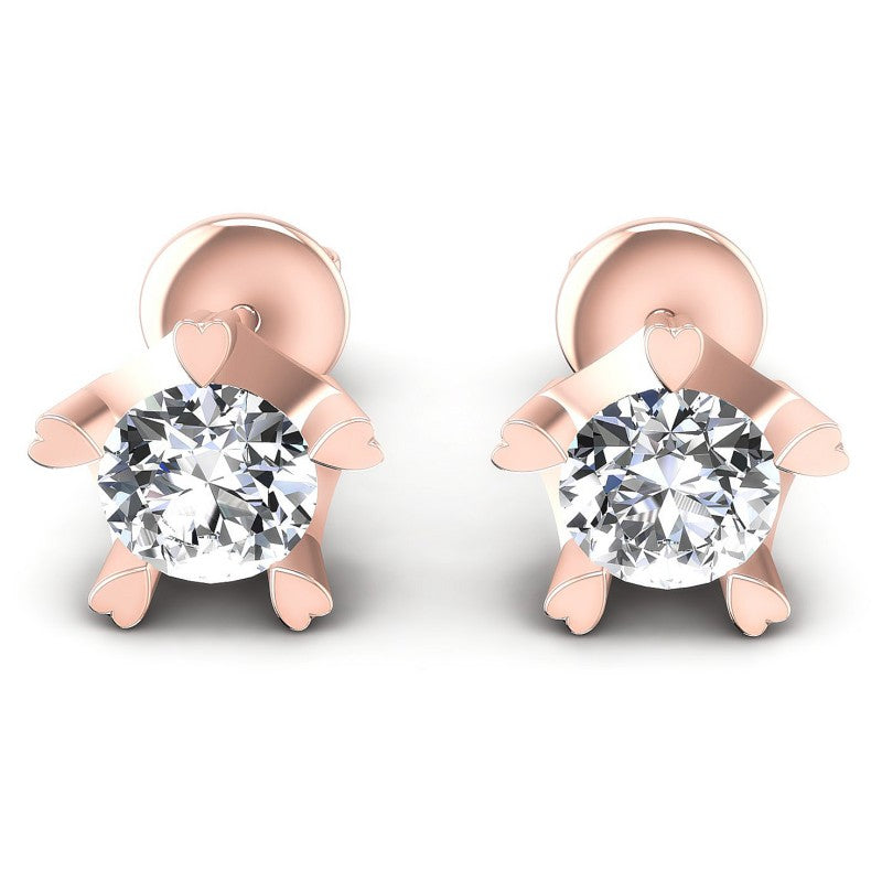 Round Diamonds 0.25CT Stud Earrings in 18KT White Gold