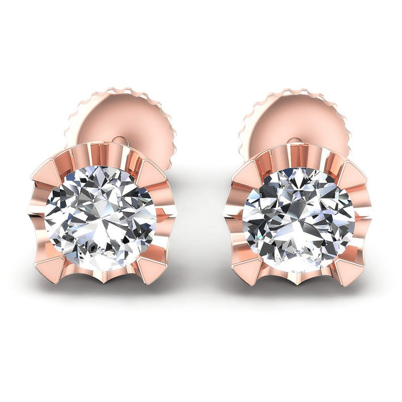 Round Diamonds 0.25CT Stud Earrings in 18KT White Gold