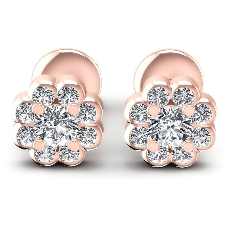 Round Diamonds 1.20CT Designer Studs Earring in 18KT White Gold