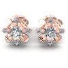 Princess and Round Diamonds 0.35CT Designer Studs Earring in 18KT White Gold