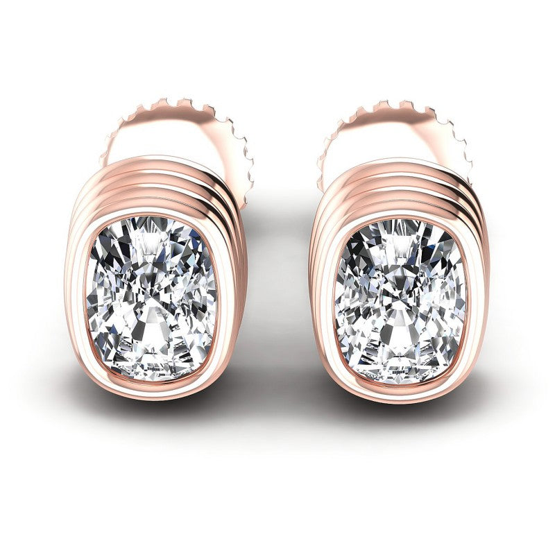 Cushion Diamonds 1.00CT Stud Earrings in 18KT White Gold